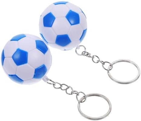 PRETYZOOM 2Pcs Blue Soccer Ball Keychains for Parties and Events