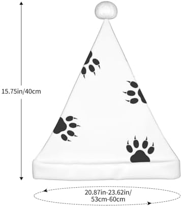 QINZHENG Bear Paw Print Santa Hat for Women