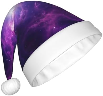 QINZHENG Sky Purple Santa Hat Personalized Christmas Headwear for Women