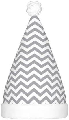Gray Waves Striped Christmas Hat with Lights