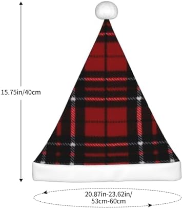QINZHENG Red Black Plaid Santa Hat Christmas Gift