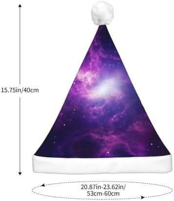 QinZheng LED Sky Purple Halloween Santa Hat for Adults