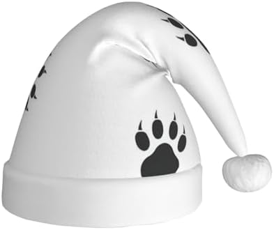 QINZHENG Bear Paw Print Santa Hat for Women
