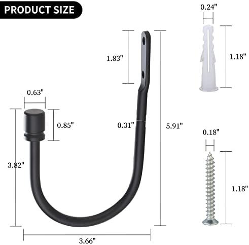 2 PCS Metal Curtain Holdbacks with Matte Black Finish