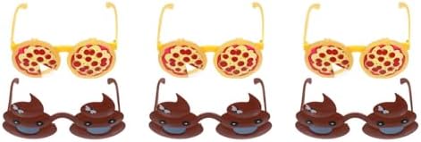 LOGOFUN 6PCS Novelty Pizza Poop Glasses Funny Photo Props