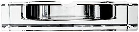 Juvale Glass Crystal Ashtray with 4 Slots for Cigars