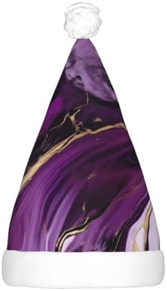 QinZheng Dark Purple Velvet Santa Hat with LED Lights