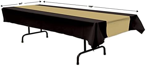 Beistle Black and Gold Plastic Tablecover Pack of 2 1