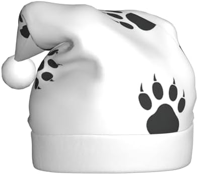 QINZHENG Bear Paw Print Santa Hat for Women