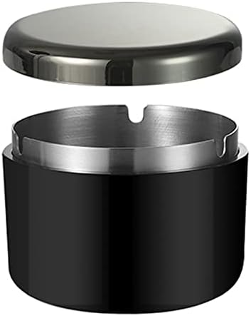 Modern Outdoor Cigarette Ashtray with Lid and Stainless Steel Inner Liner
