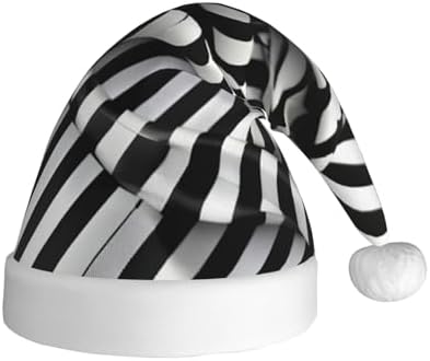QINZHENG Zebra Print Santa Hat Personalized Velvet Plush Christmas Headwear