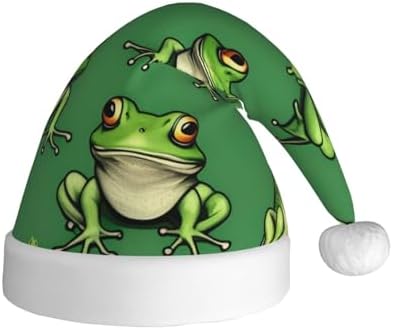 Funny Green Frogs Santa Hat Personalized Christmas Headwear for Women