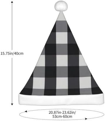Personalized Santa Hat Black White Plaid Velvet Christmas Gift for Women
