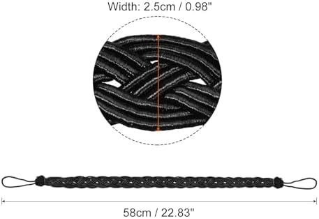 Uxcell 4Pcs Curtain Tiebacks with 4 Metal Hooks Black