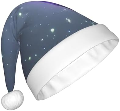 Galaxy Starry Santa Hat for Women Holiday Decoration