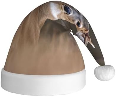 QINZHENG White Tailed Deer Santa Hat Christmas Headwear