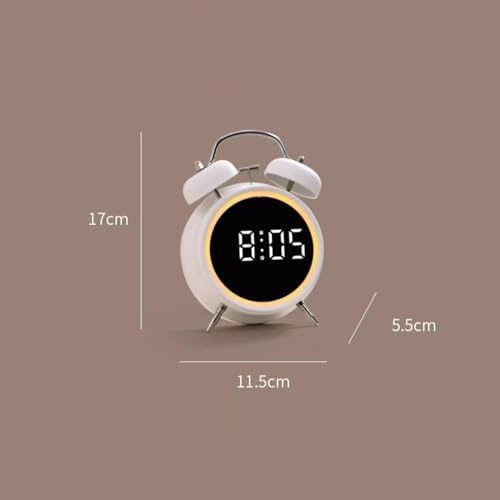 Rechargeable Double Bell Alarm Clock with Night Light