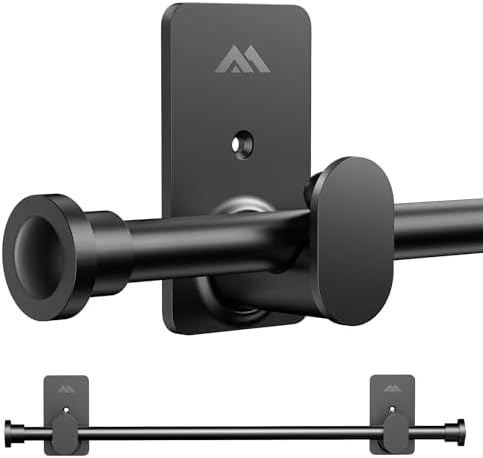ZNONOX No Drill Curtain Rods 58 Inch Black