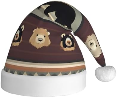 Personalized Santa Hat with Bear Print for Women