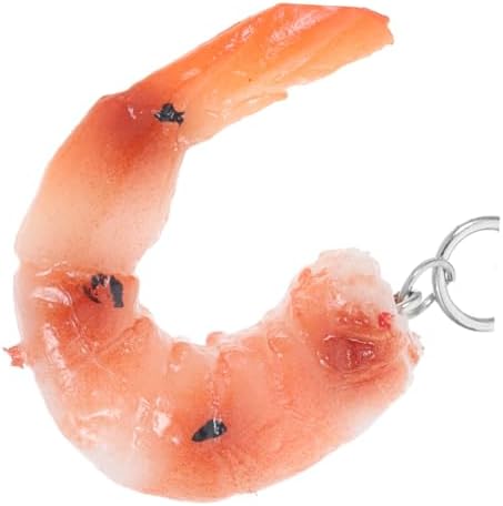 VALICLUD 4pcs Creative Imitation Shrimp Keychain Charms