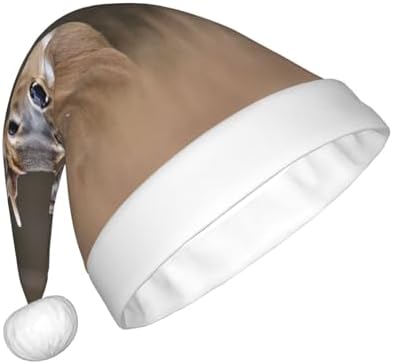 QINZHENG White Tailed Deer Santa Hat Christmas Headwear