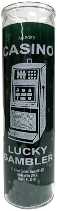 Generic Casino Lucky Gambler Green Pillar Candle 1