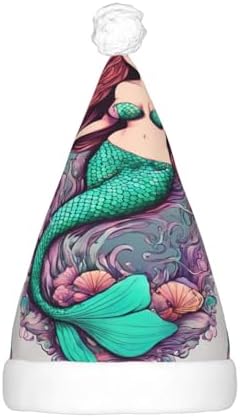 QINZHENG Mermaid Santa Hat with LED Lights