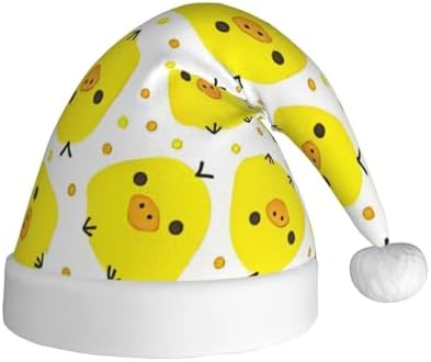 QINZHENG Personalized Santa Hat with Yellow Chicken Print