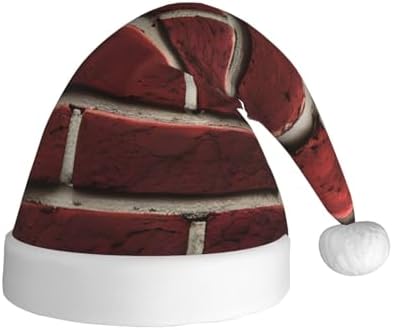 Personalized Santa Hat with Brick Red Stone Print