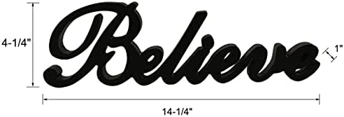Matt Black Wooden Words Sign Believe Free Standing Wall Art