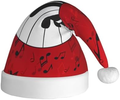 QINZHENG Music Note Santa Hat Velvet Plush Christmas Gift