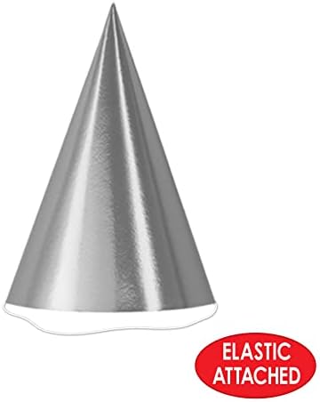 Beistle 24-Piece Silver Cone Hats 675 Inch
