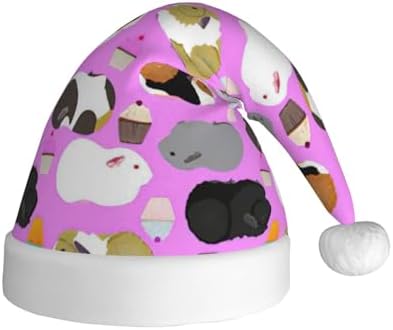 QinZheng Personalized Santa Hat with Guinea Pigs and Cupcakes Print