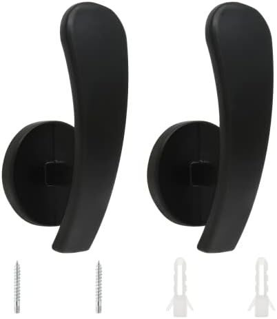 2 Pack Black Curtain Tieback Hooks with Screws