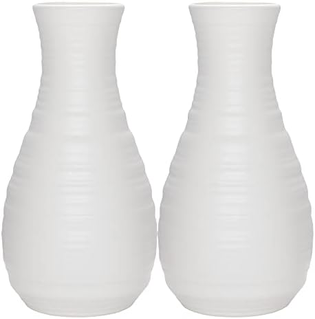 2 Pack Composite Plastics Flower Vase with Ceramic Look