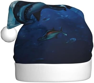Personalized Santa Hat with Shark Print for Women