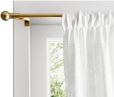 Zenna Home Gold Adjustable Tension Rod with Decorative Ball Ends