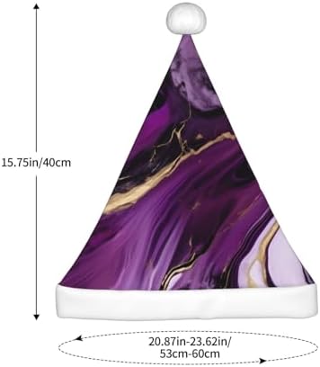 QINZHENG Personalized Santa Hat with Dark Purple Texture Marble Print