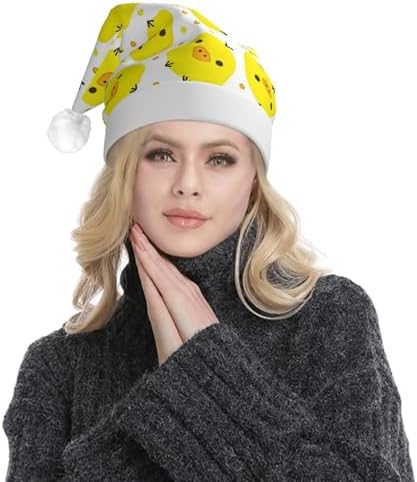 QINZHENG Yellow Chicken Santa Hat with LED Lights