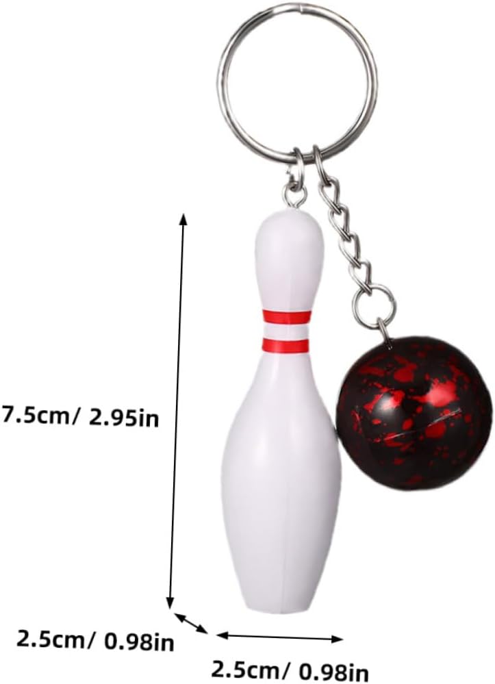 8pcs Bowling Keychains Sports Themed Keyring Packs for Parties