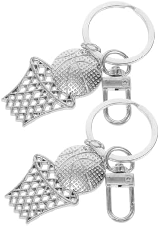 2Pcs Basketball Hoop Keychain Stylish Sports Accessory