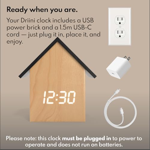 Driini Digital House Alarm Clock with Temp Display