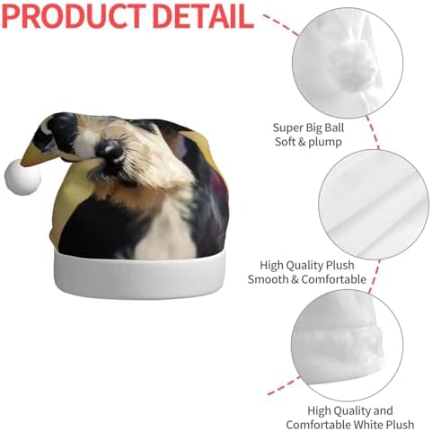 Dog2 Print Adult Christmas Santa Hat for Festive Party