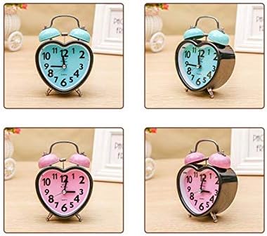 Heart Shape Double Bell Alarm Clock Pink