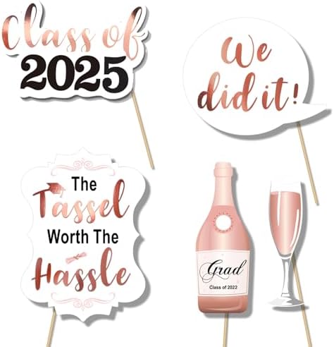 Konsait Rose Gold Graduation Photo Props 39 Count