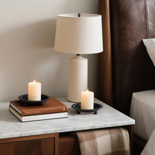 Beeutik Black Candlestick Holder Set of 2
