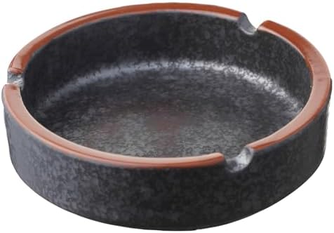 Stylish Ceramic Ashtray Black Lava Medium