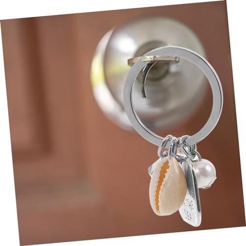 Ocean Themed Shell and Pearl Keychain Pendant