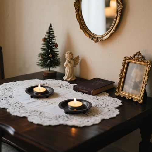 Beeutik Black Candlestick Holder Set of 2