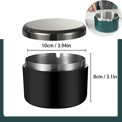 Modern Outdoor Cigarette Ashtray with Lid and Stainless Steel Inner Liner